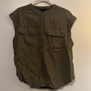 Banana Republic Olive Green Sleeveless Blouse